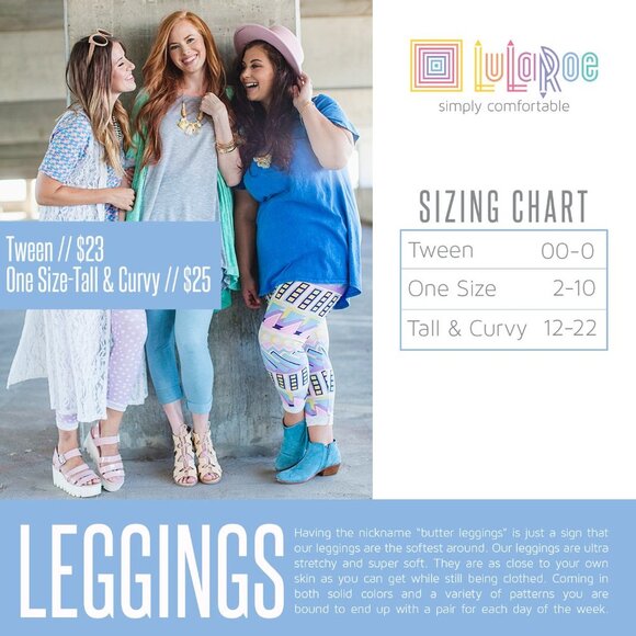 LuLaRoe Tall & Curvy Leggings NWT - Picture 3 of 3